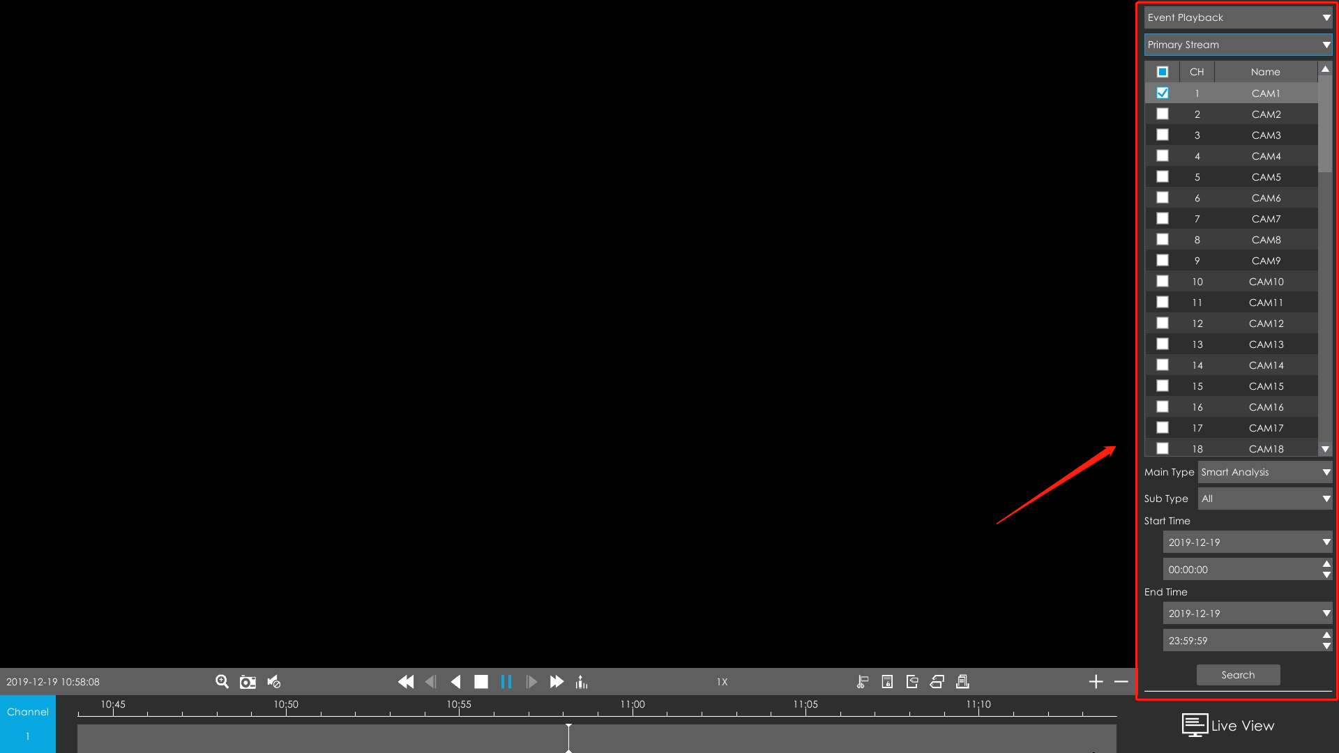 Playback interface
